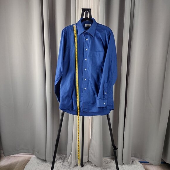 Van Heusen Men's Blue Cotton Blend Button Down Dress Shirt Size 15 (34/35) - Picture 5 of 11